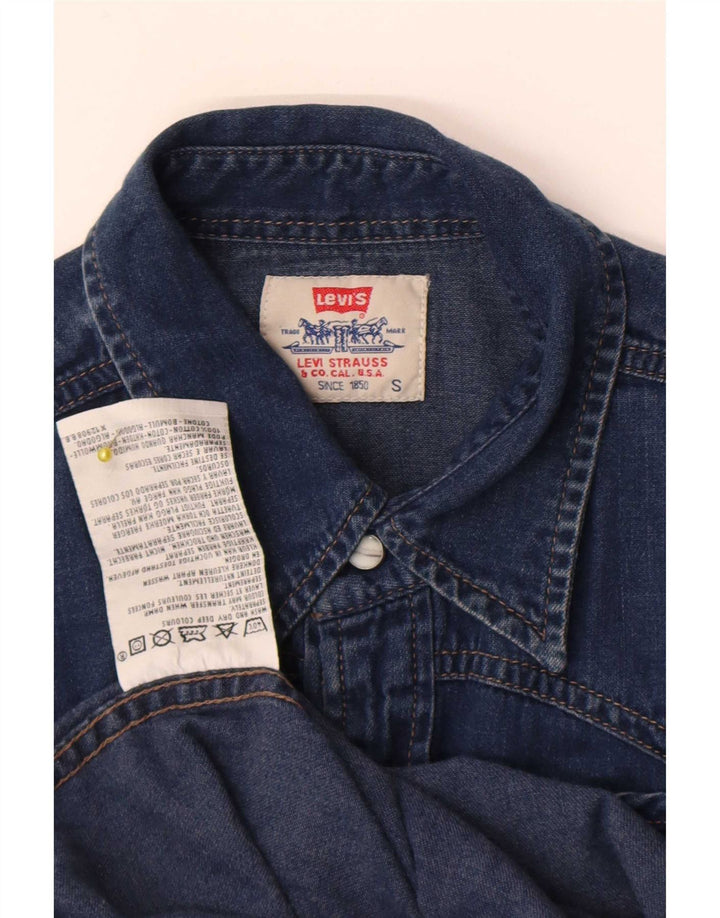Мужская джинсовая рубашка Levi's, маленькая синяя, хлопок