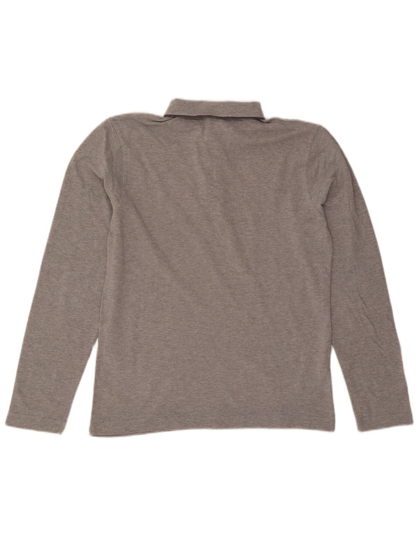 Calvin Klein Mens Long Sleeve Polo Shirt Small Grey