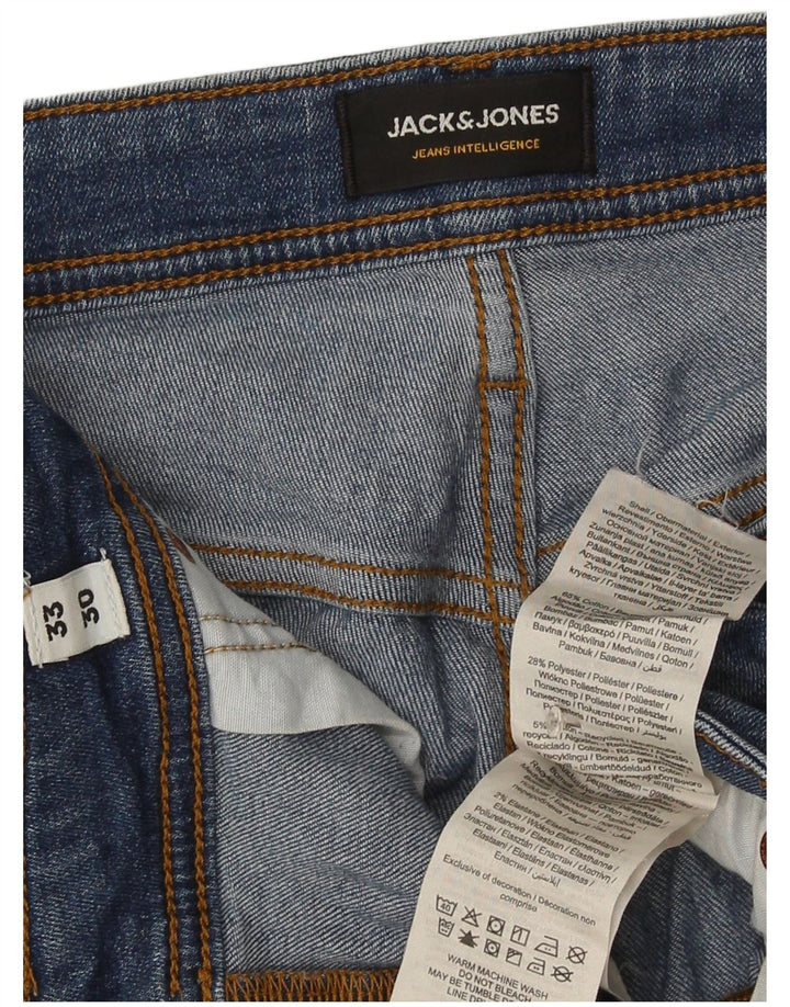 Мужские узкие джинсы Jack & Jones W33 L30, синий хлопок