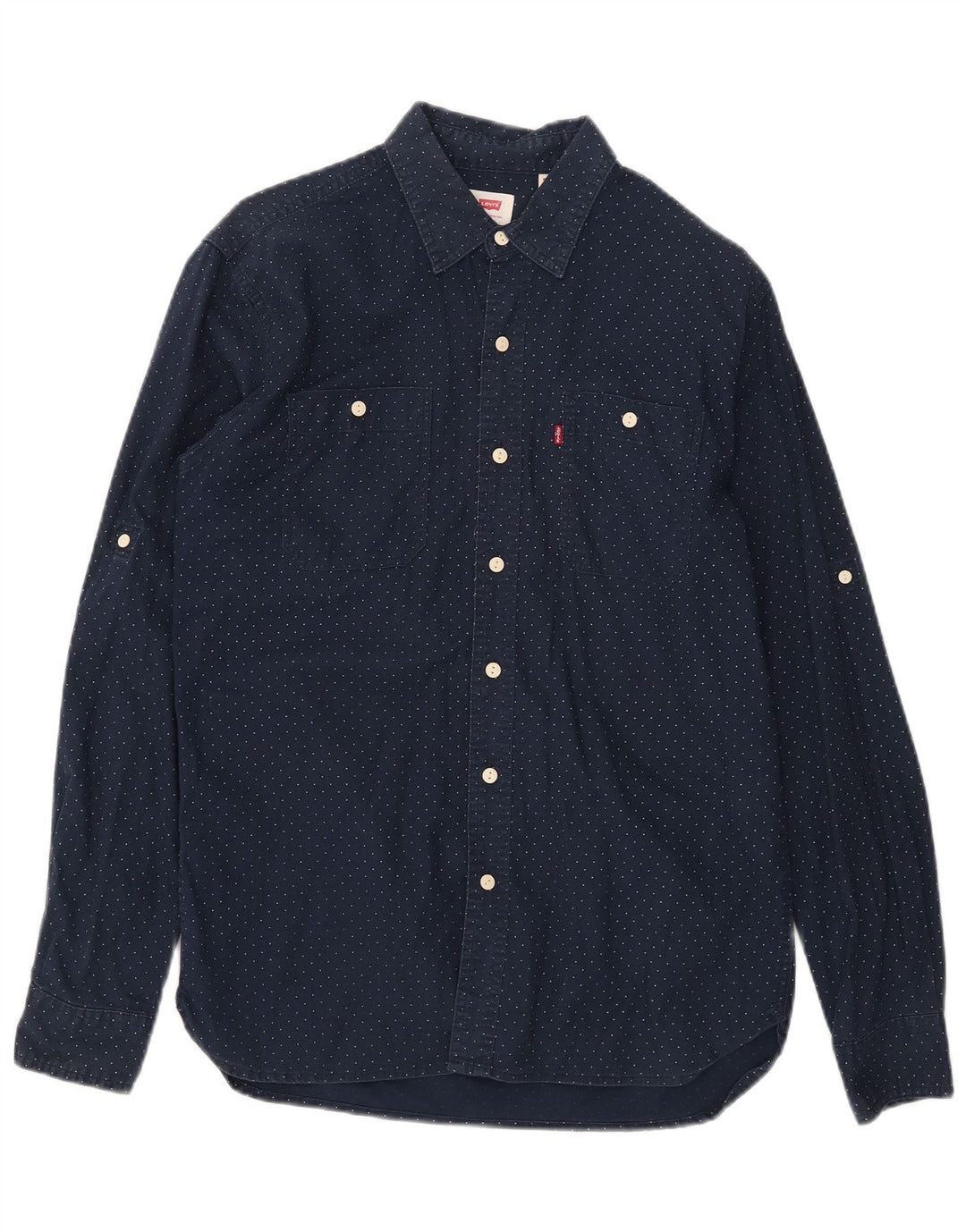 Мужская рубашка Levi's, средний темно-синий пятнистый хлопок