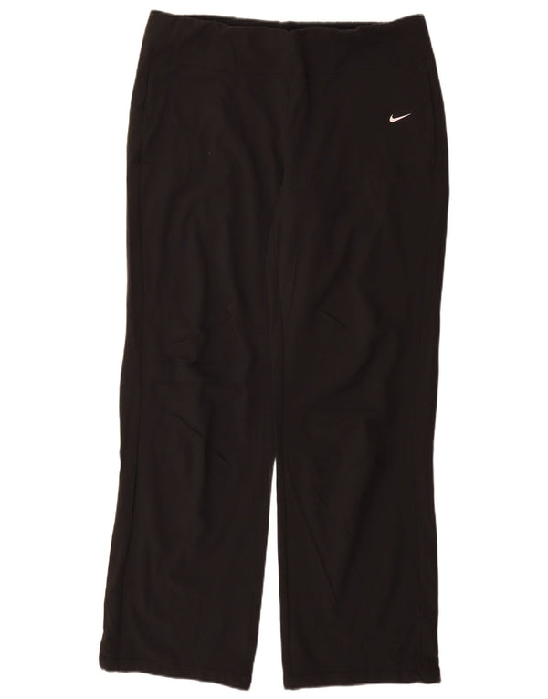 Nike Womens Dri Fit Tracksuit Trousers UK 14 Medium  Black Polyester