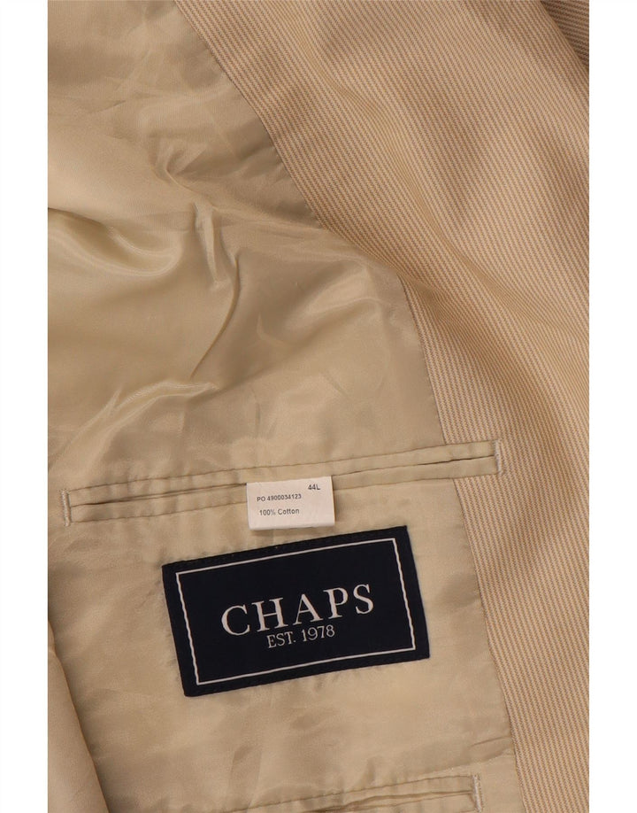 Мужской пиджак Chaps с 2 пуговицами, Великобритания, 44, 2XL, бежевый, в тонкую полоску, хлопок