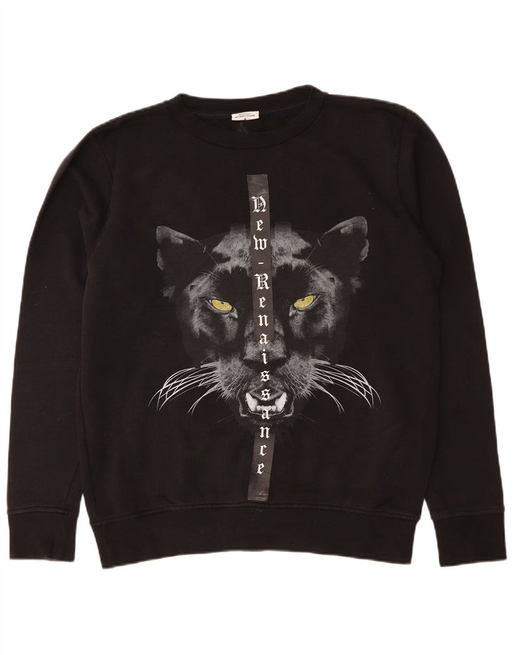 Мужской свитшот с рисунком Marcelo Burlon, маленький черный хлопковый джемпер