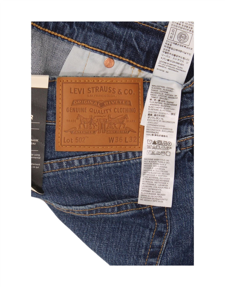 Мужские зауженные джинсы Levi's 502 W36 L32 синие, хлопок