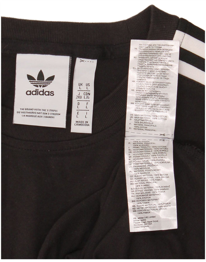 Мужская футболка Adidas Top большого размера из хлопка черного цвета