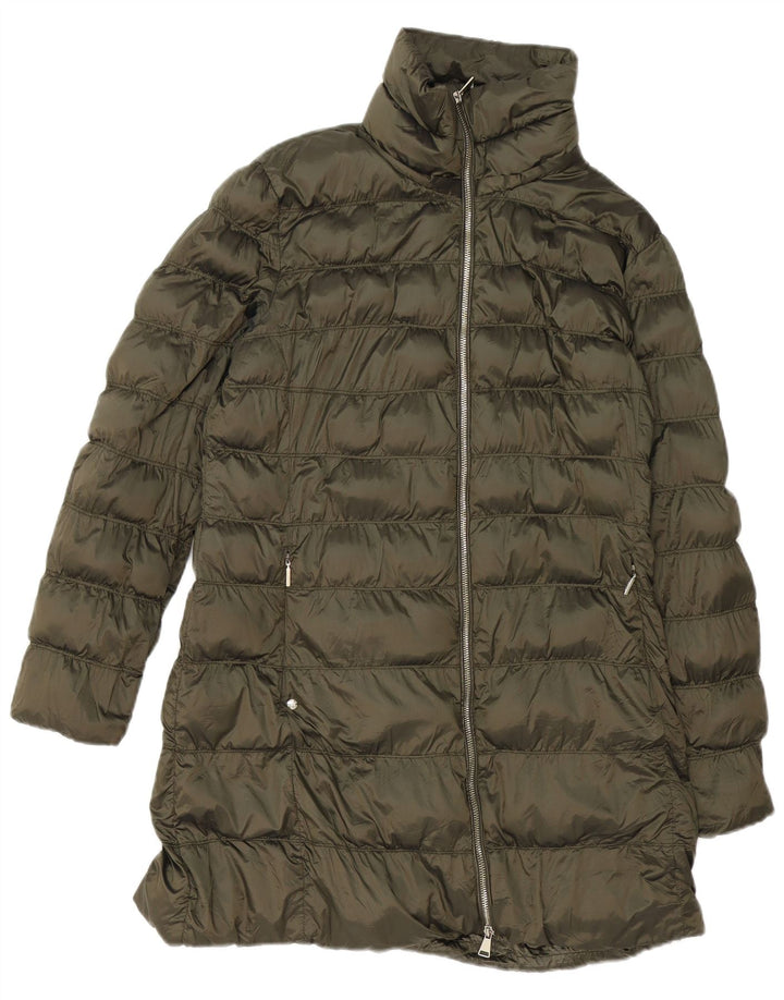 Женское стеганое пальто Massimo Dutti UK 18 XL, полиэстер цвета хаки