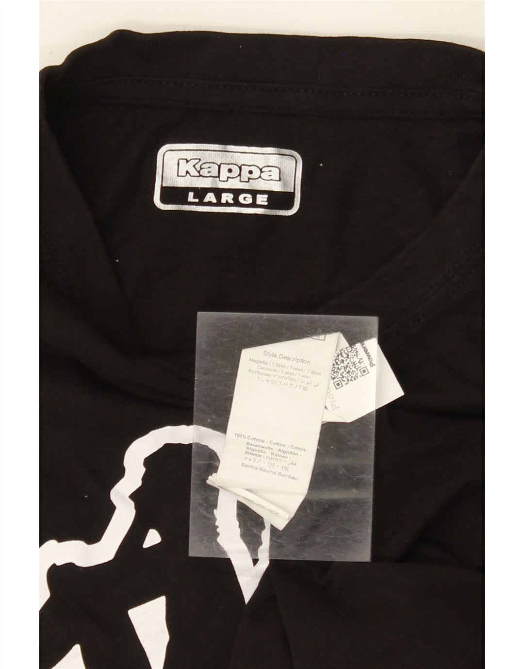 KAPPA Мужская футболка с рисунком, большой черный хлопок