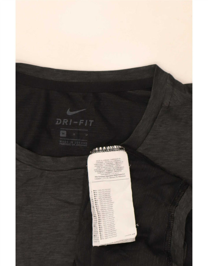 Мужская футболка Nike Dri Fit из полиэстера среднего серого цвета с крапинками