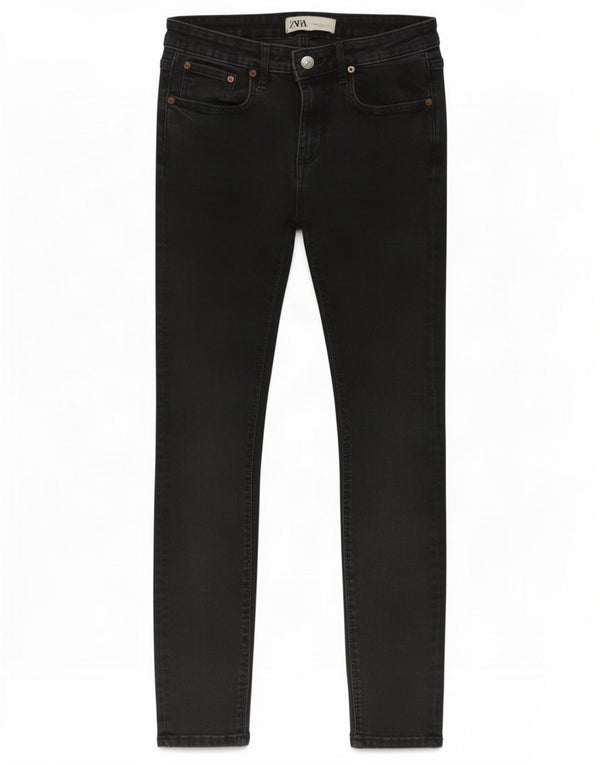 Женские джинсы скинни Zara EU 38, маленькие W28 L26, черный хлопок