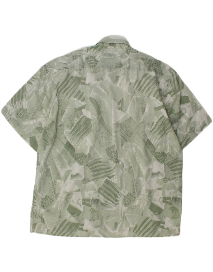 VINTAGE Mens Abstract Pattern Short Sleeve Shirt 3XL Green Vintage Vintage and Second-Hand Vintage from Messina Hembry 