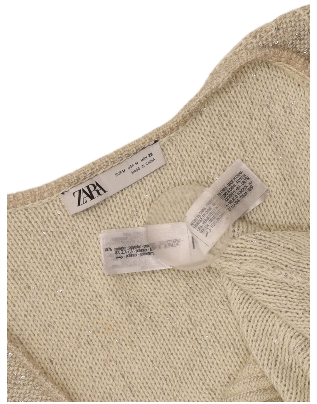 Женский вязаный жилет Zara UK 12, средний серый полиэстер