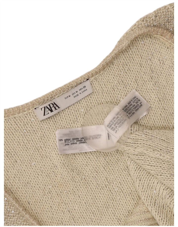 Женский вязаный жилет Zara UK 12, средний серый полиэстер