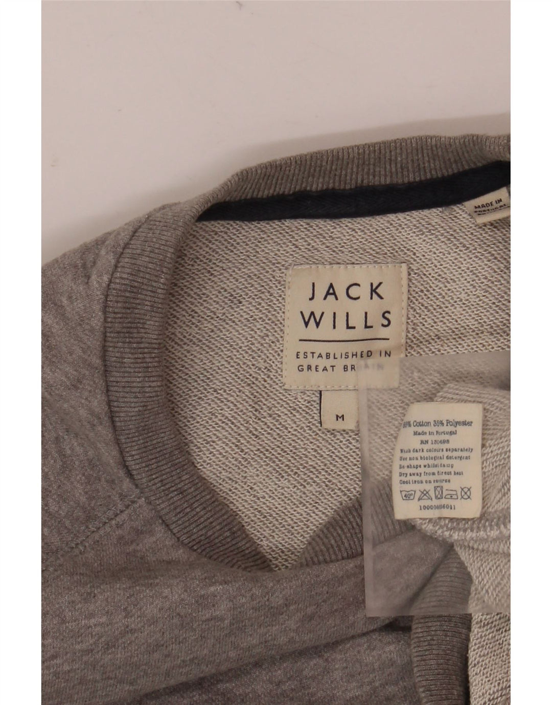 Мужской свитшот с рисунком Jack Wills, хлопковый джемпер среднего серого цвета в крапинку