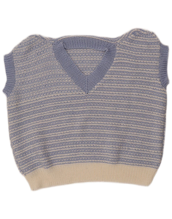 ВИНТАЖНАЯ женская майка-майка UK 18 XL в синюю полоску