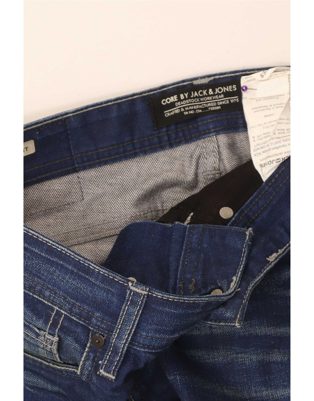 Jack & Jones Мужские джинсовые шорты стандартного кроя, маленькие W32, синие, хлопок