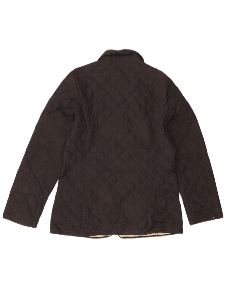 Женская стеганая куртка EDDIE BAUER UK 12, средний черный полиэстер