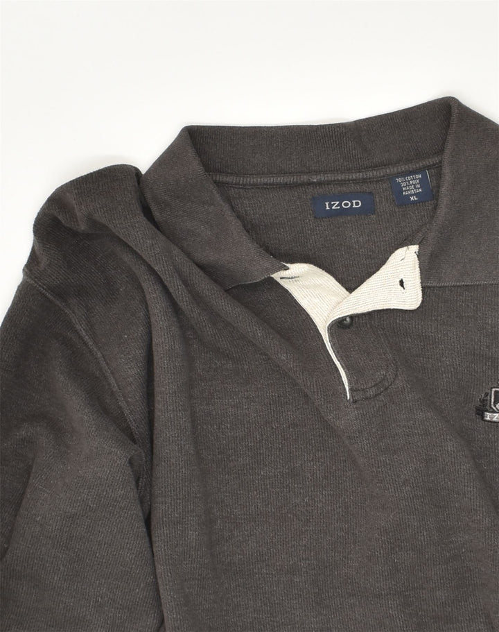 IZOD Mens Polo Neck Jumper Sweater XL Grey Cotton | Vintage Izod | Thrift | Second-Hand Izod | Used Clothing | Messina Hembry 