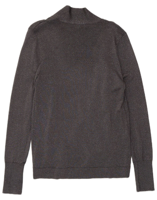 Женский джемпер с v-образным вырезом HOBBS UK 10, маленький серый вискоза с крапинками