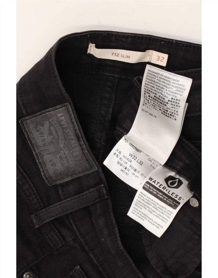 Женские джинсы Levi's 712 Slim W32 L32, черный хлопок