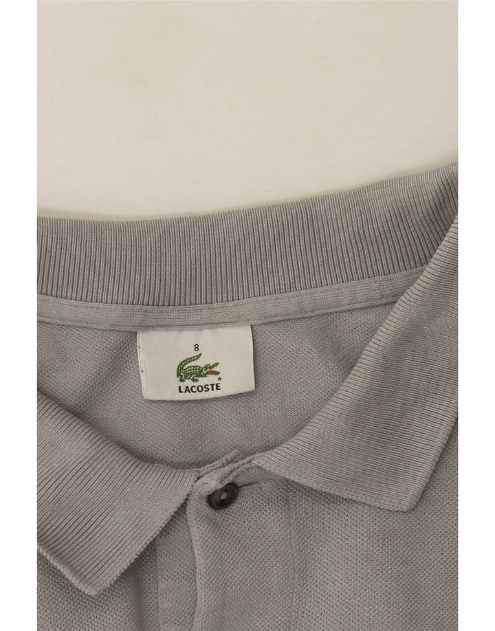 Мужская рубашка-поло с длинным рукавом Lacoste, размер 8, 3XL, серая