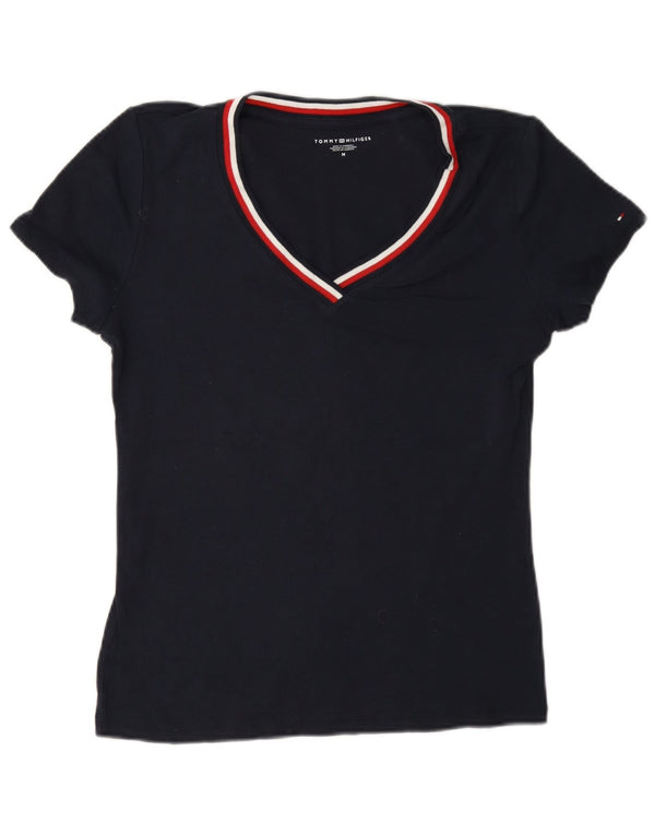 Женская футболка Tommy Hilfiger Top UK 14, средний темно-синий хлопок