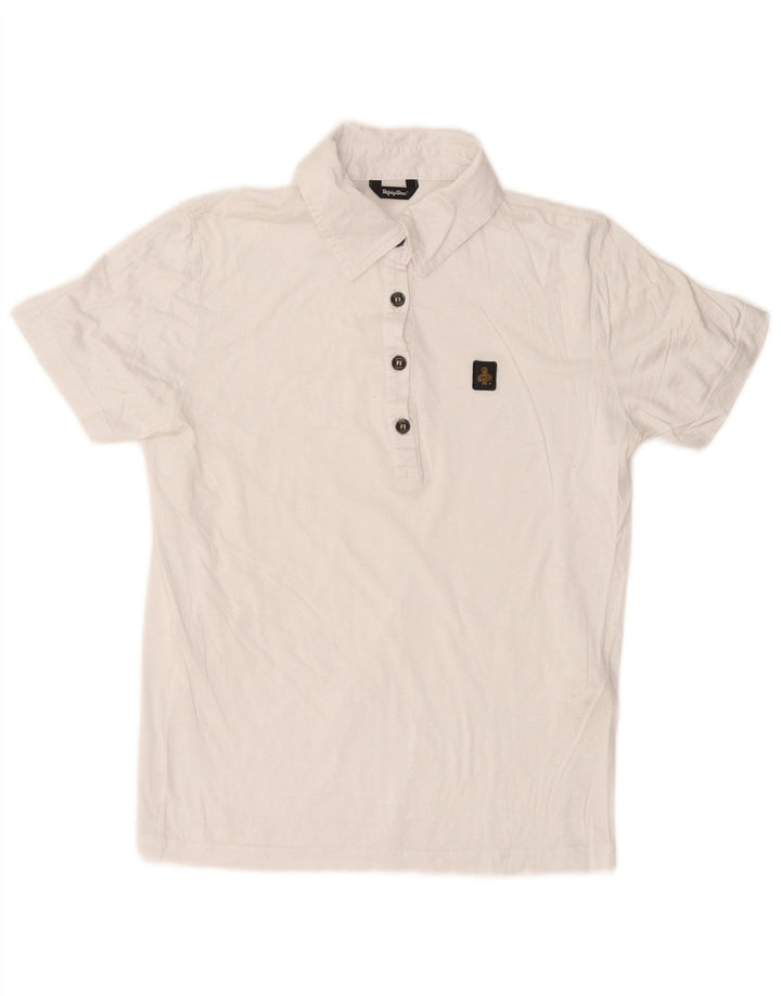 REFRIGIWEAR Женская рубашка-поло UK 14, большой белый хлопок