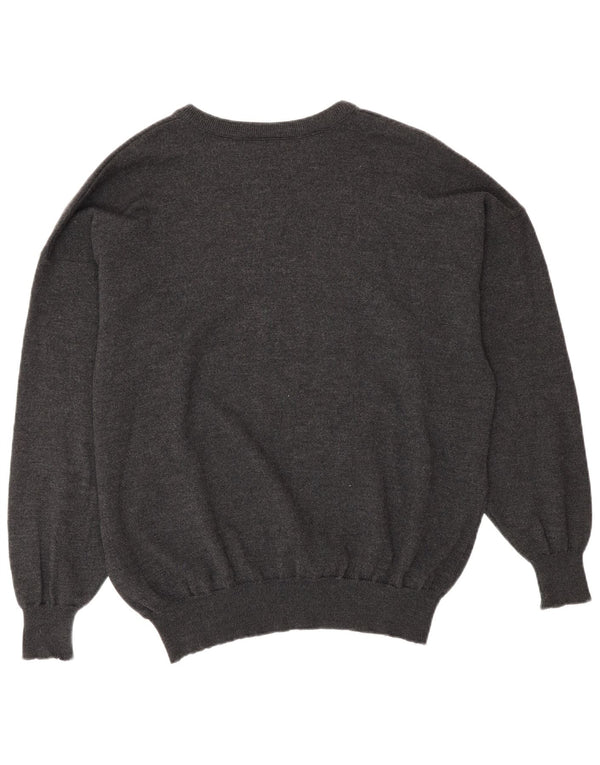 Мужской свитер Lacoste с круглым вырезом, размер 8, 3XL, серая шерсть