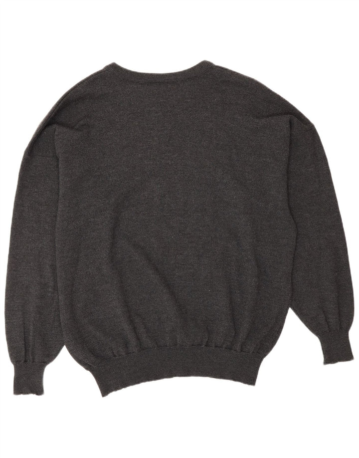 Мужской свитер Lacoste с круглым вырезом, размер 8, 3XL, серая шерсть