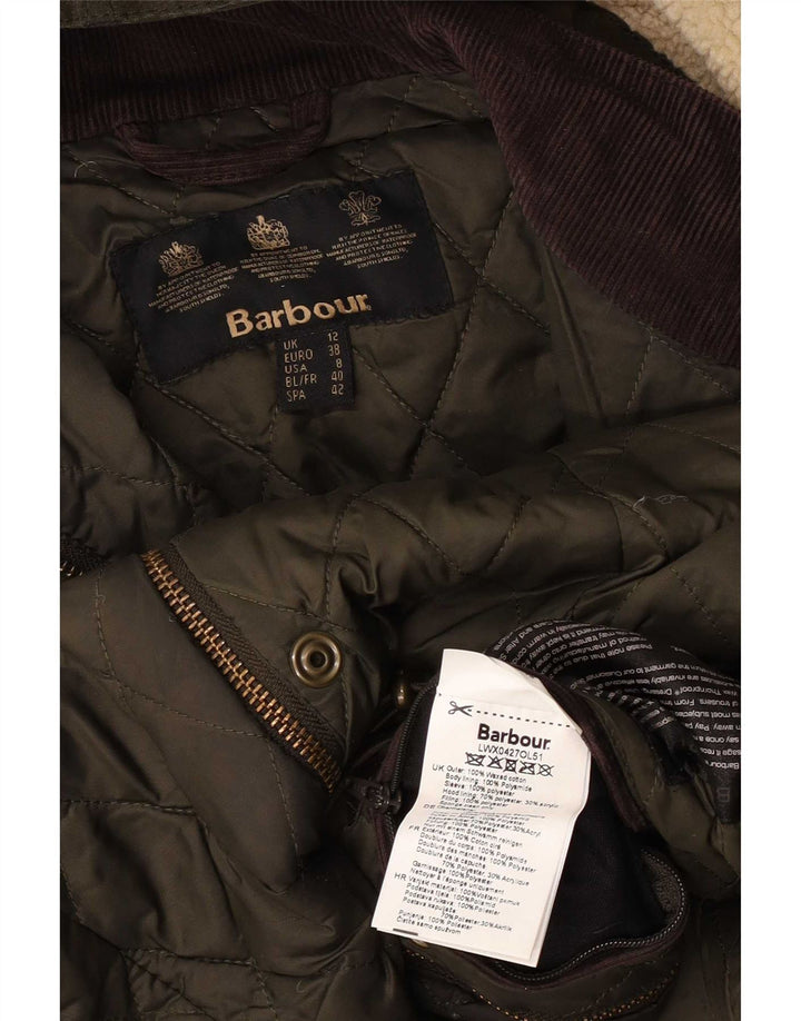 Женская куртка Barbour из вощеного хлопка с капюшоном UK 12, средний хаки