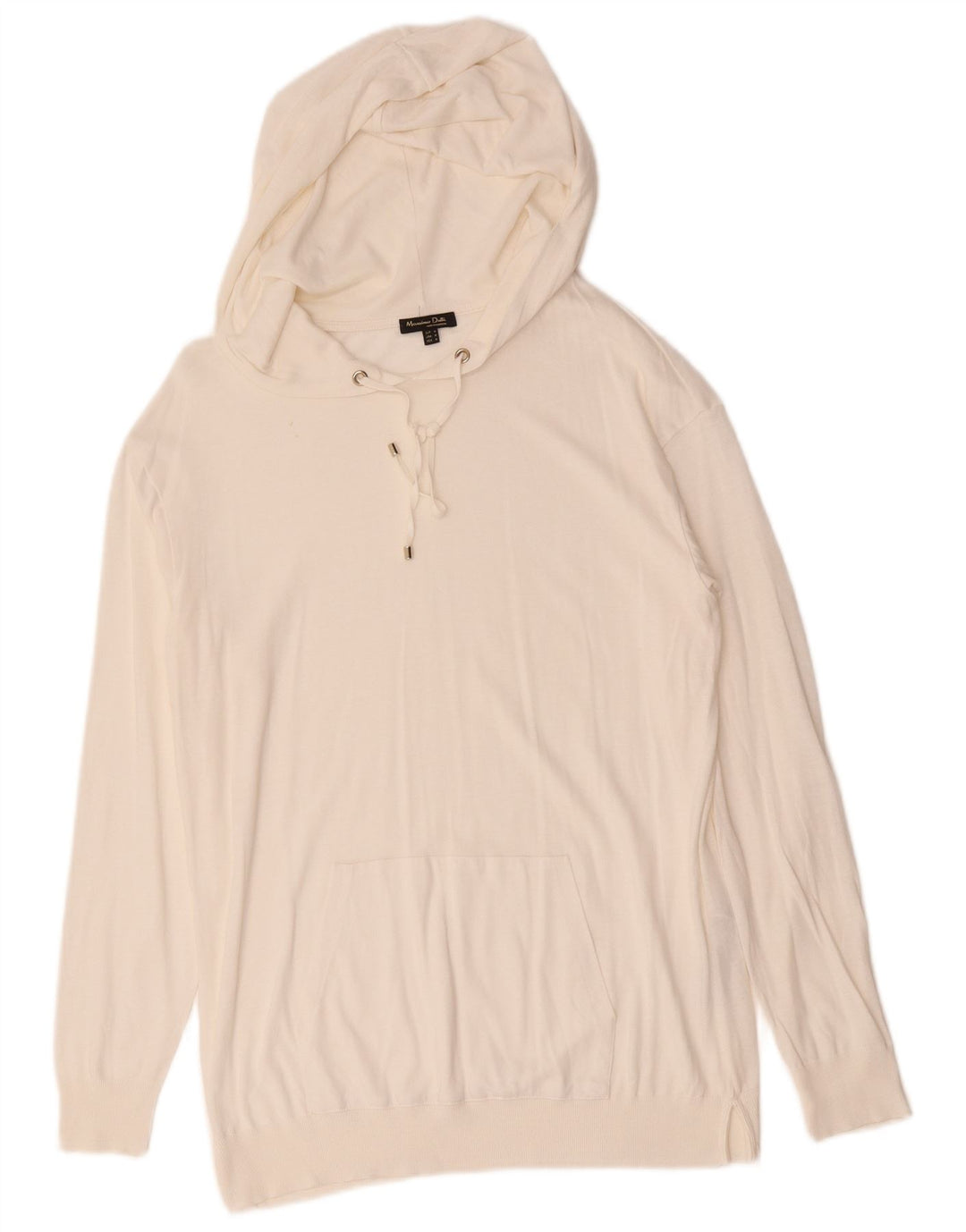 Женский джемпер с капюшоном Massimo Dutti UK 12, средний белый из лиоцелла