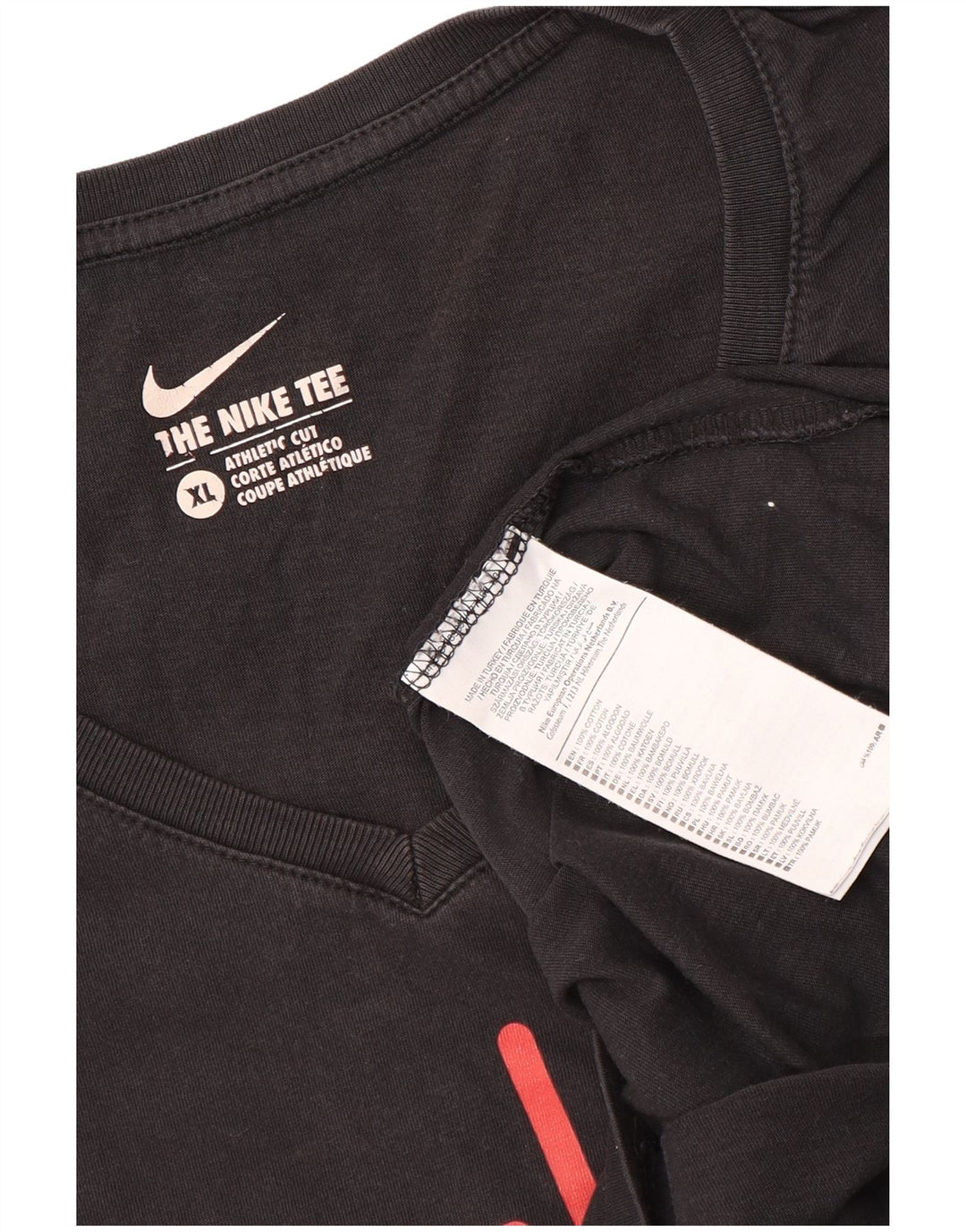 Женская футболка спортивного кроя с графическим рисунком NIKE, черный хлопок, Великобритания, размер 18 XL