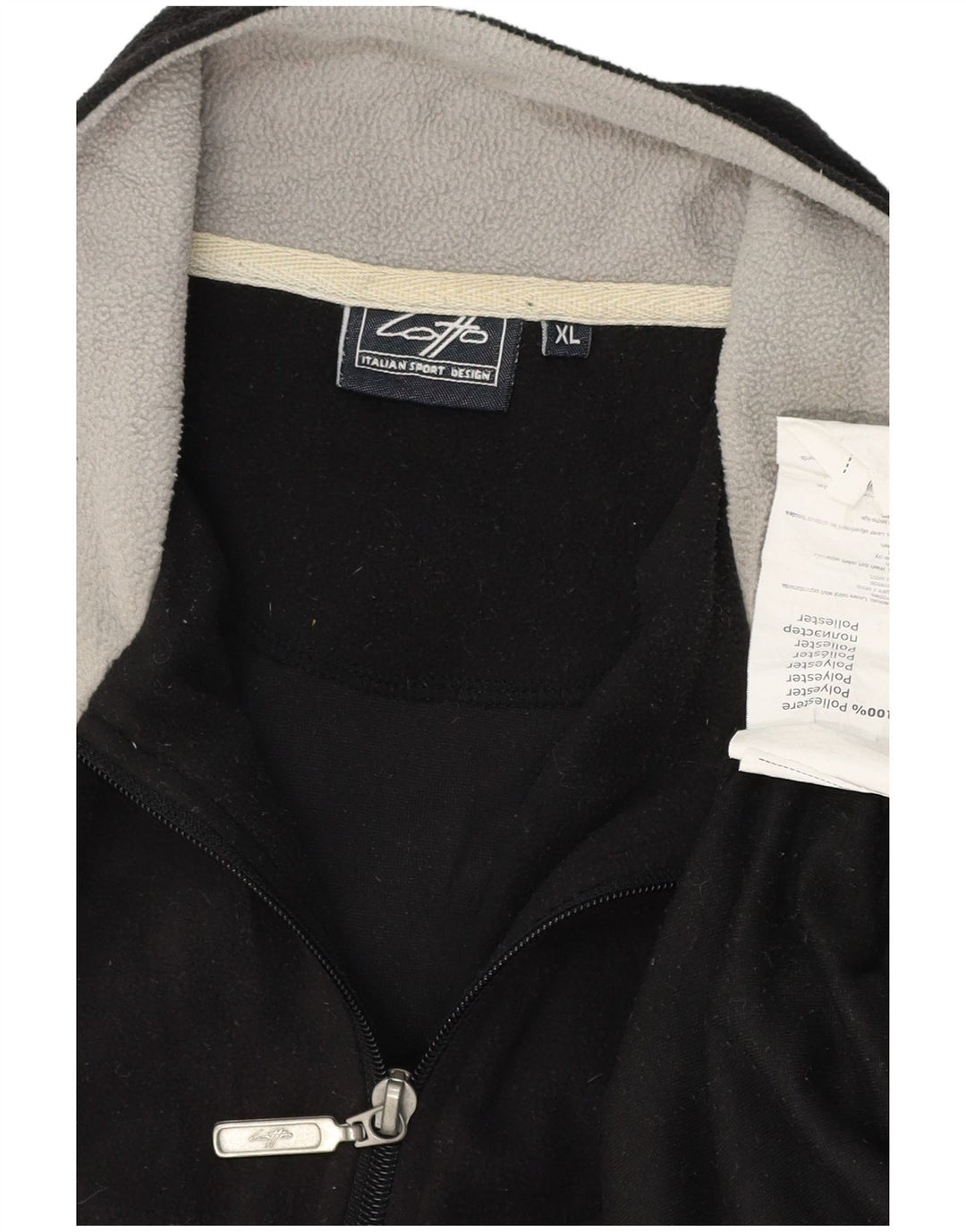 LOTTO Мужской флисовый джемпер с воротником на молнии XL, черный полиэстер