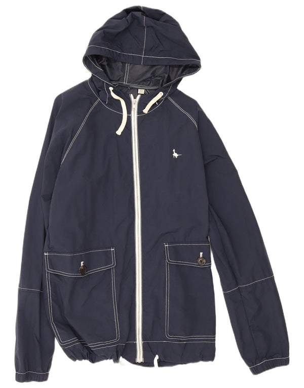 Мужская дождевик с капюшоном Jack Wills UK 40, большой темно-синий нейлон