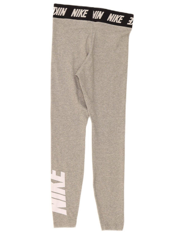 Женские леггинсы с рисунком Nike UK 8, маленькие серые, хлопковые с цветными блоками