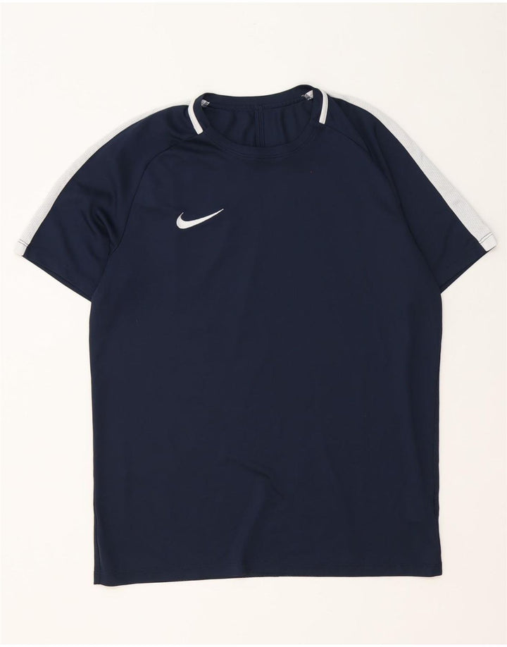 Мужская футболка Nike Dri Fit, большой темно-синий полиэстер с цветными блоками