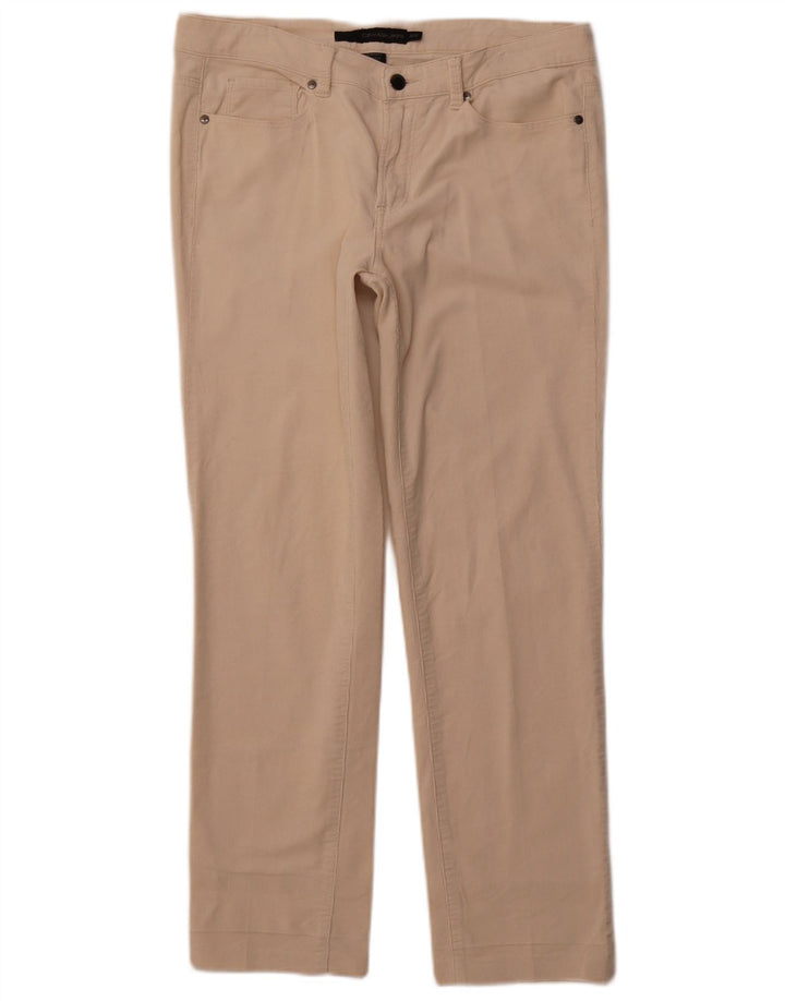 Женские вельветовые брюки скинни CALVIN KLEIN США 12, большие W31 L28, бежевые