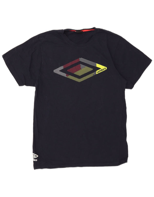 Umbro Mens Graphic T-Shirt Top XL Navy Blue Cotton
