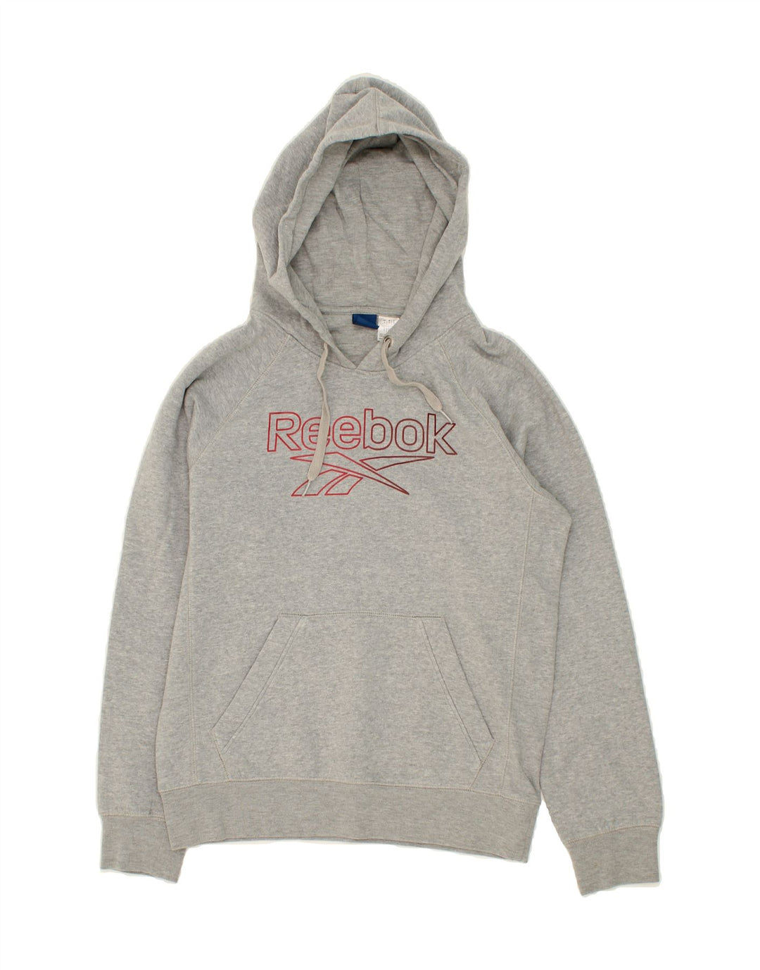 REEBOK Mens Graphic Hoodie Jumper Small Grey Cotton Vintage Reebok and Second-Hand Reebok from Messina Hembry 