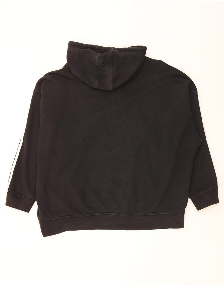 Женский джемпер с капюшоном оверсайз ADIDAS UK 16, большой черный хлопок