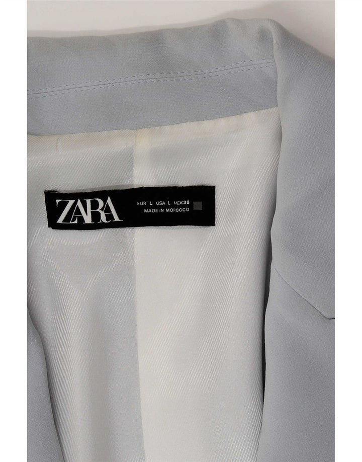 Женский пиджак с открытыми рукавами 3/4 Zara UK 16, большой синий цвет