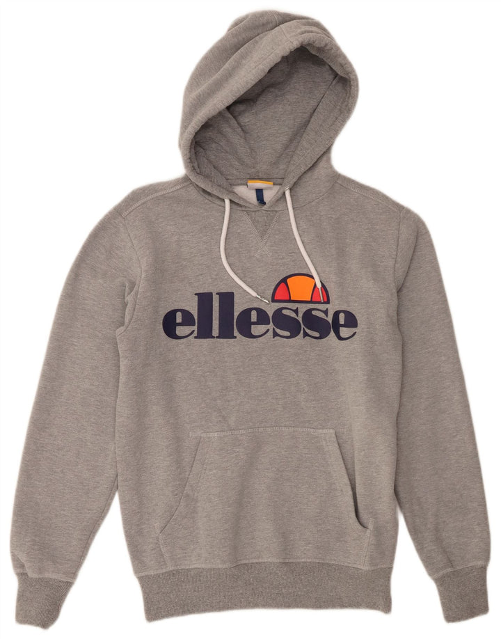 Мужской джемпер с капюшоном Ellesse, маленький серый, хлопковый