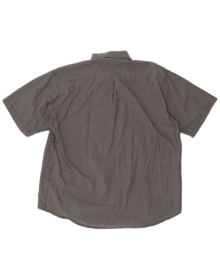 FILA Мужская рубашка с коротким рукавом XL, черная клетка, хлопок