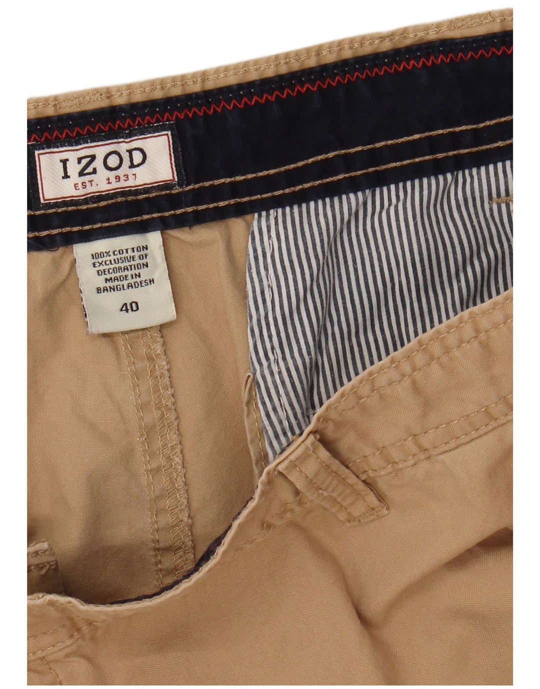 Izod Мужские шорты карго W40 XL бежевые, хлопок