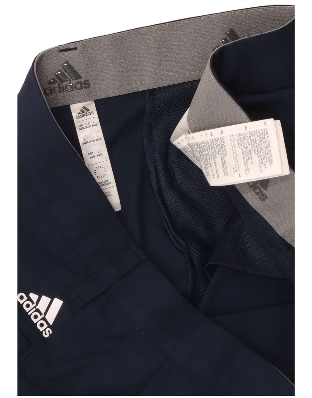 Мужские брюки-чиносы Adidas W34 L34 темно-синие из полиэстера