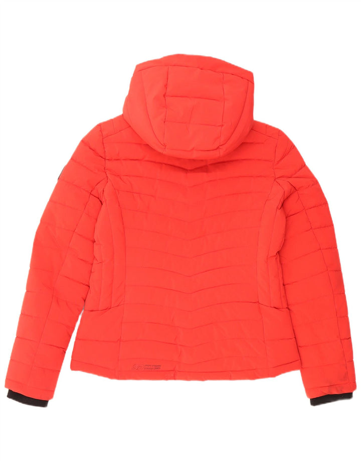 Женская утепленная куртка оверсайз с капюшоном Superdry UK 10, маленький красный полиэстер