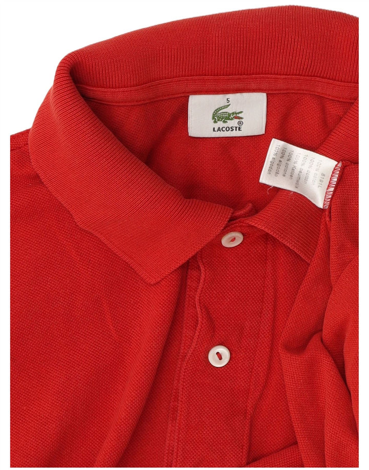 Мужская рубашка-поло Lacoste, размер 5, большая красная хлопковая ткань
