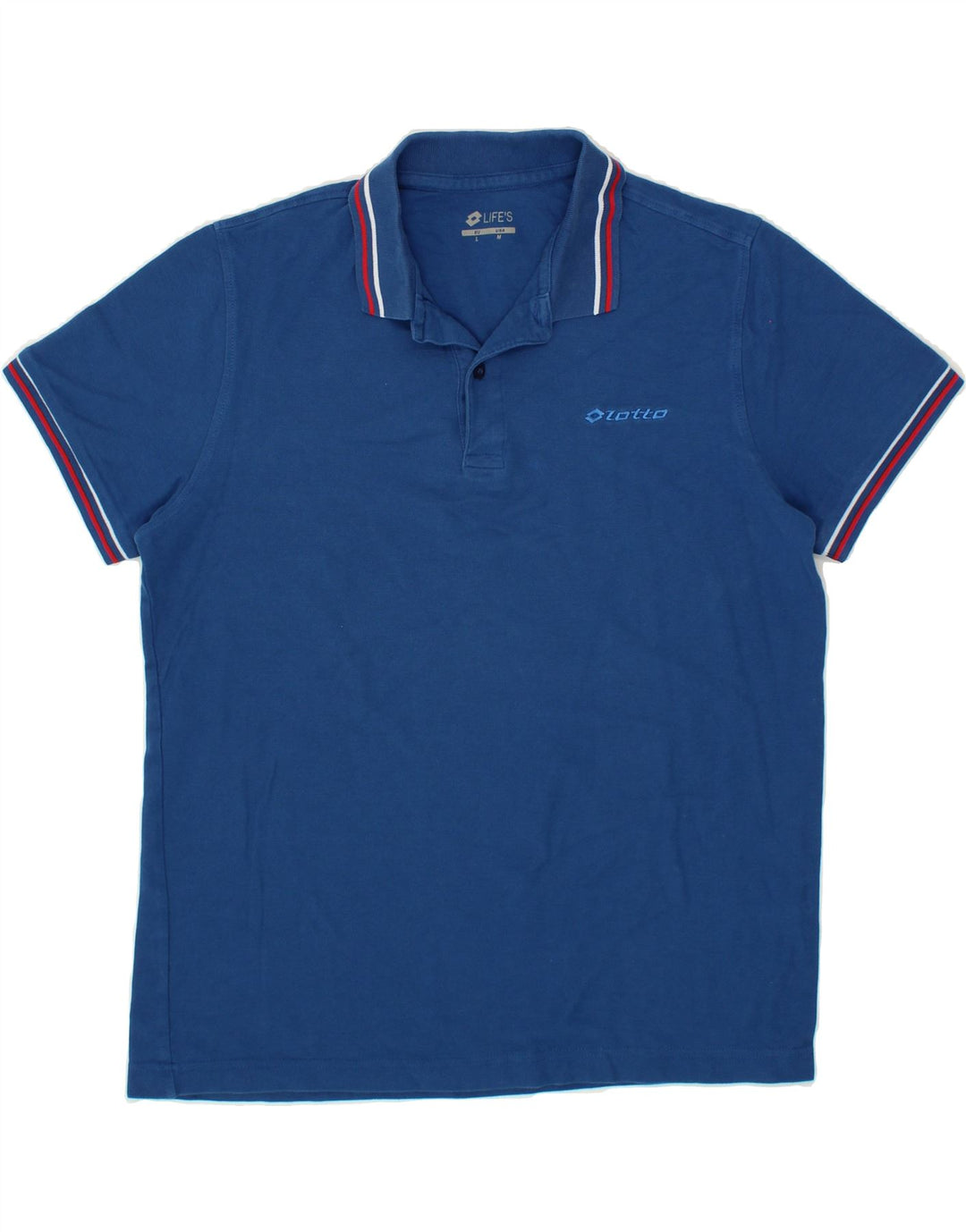 LOTTO Mens Polo Shirt Large Navy Blue Cotton Vintage Lotto and Second-Hand Lotto from Messina Hembry 