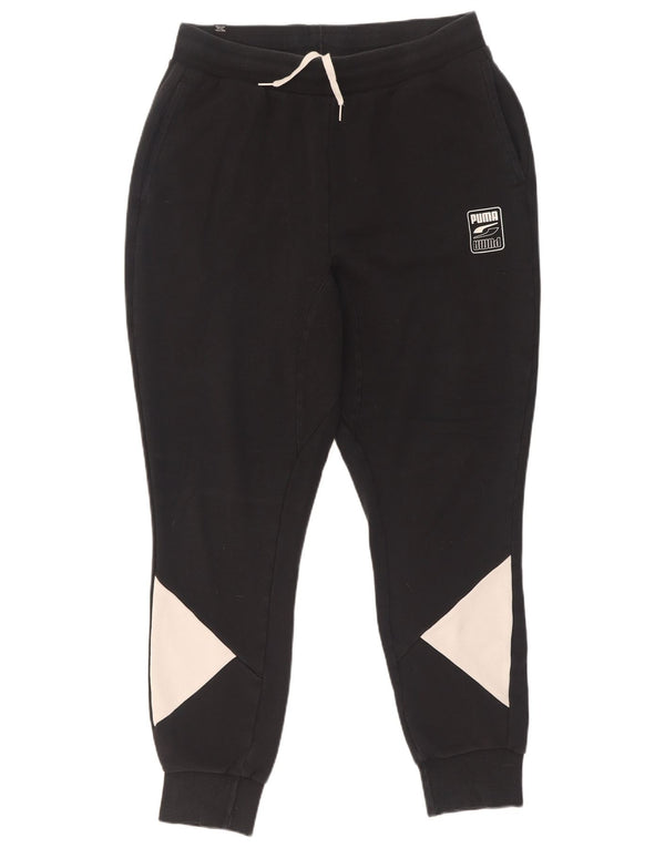 Женские спортивные брюки Puma Joggers UK 14, большие черные цветные блоки