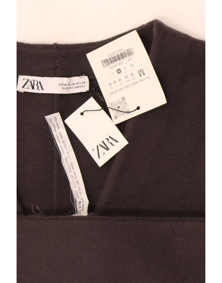 Женский кардиган Zara UK 12, вискоза среднего серого цвета