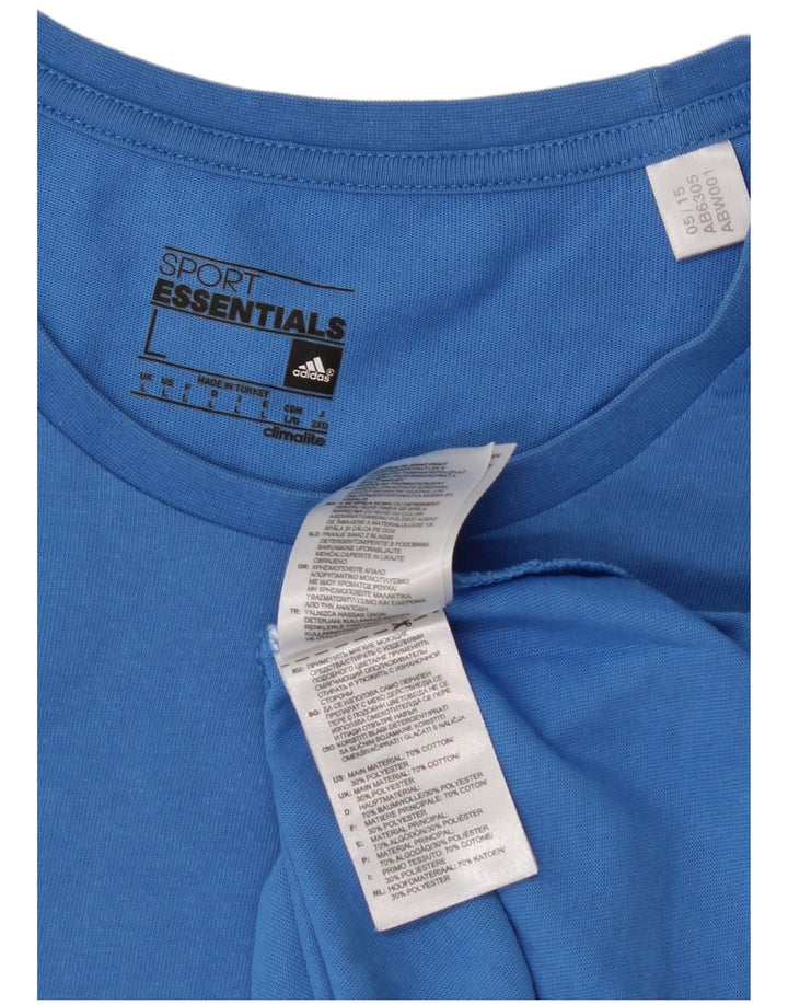ADIDAS Mens Climalite T-Shirt Top Large Blue Cotton